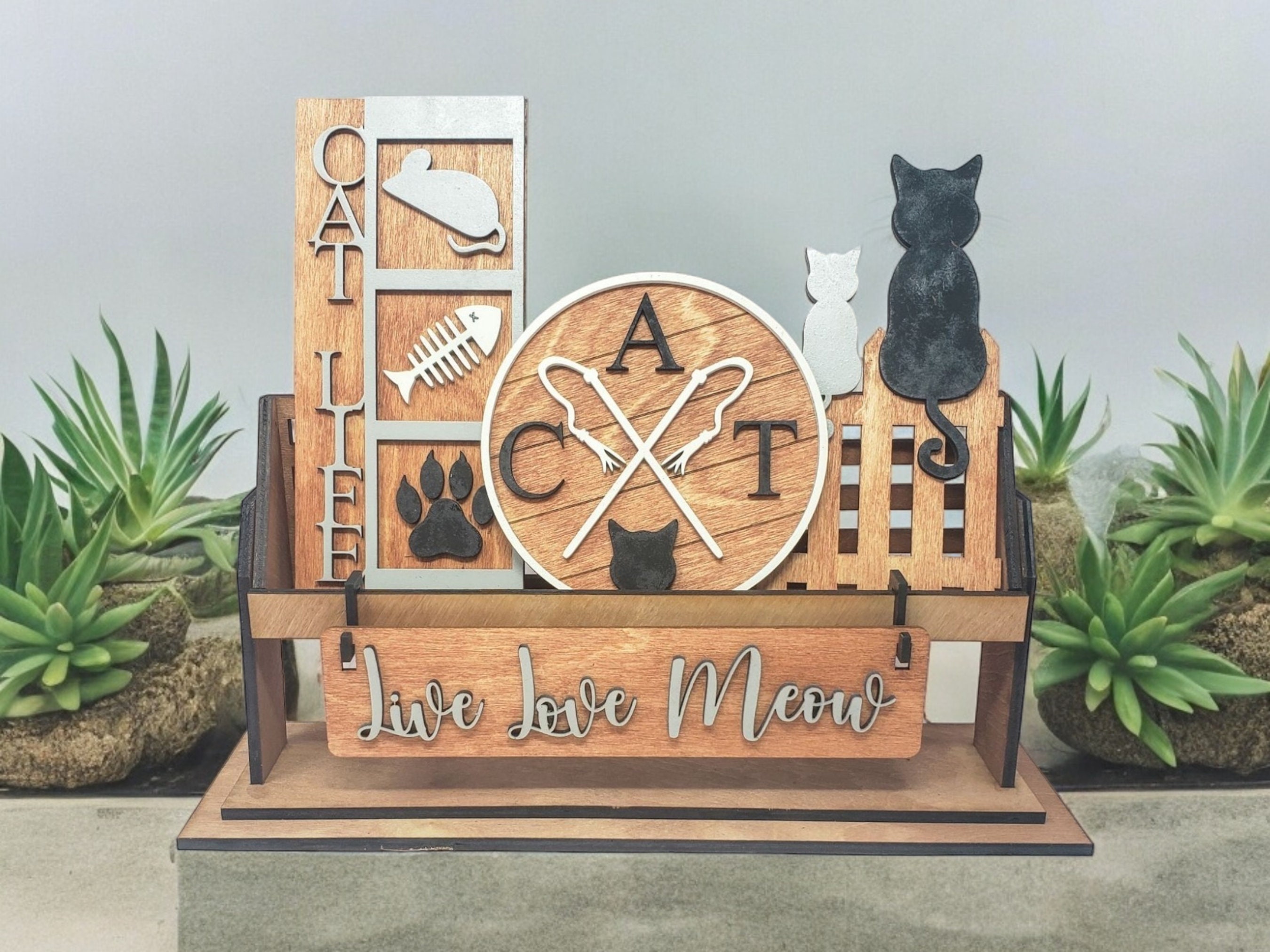 Vagão intercambiável com tema de gato/babá de prateleira elevada