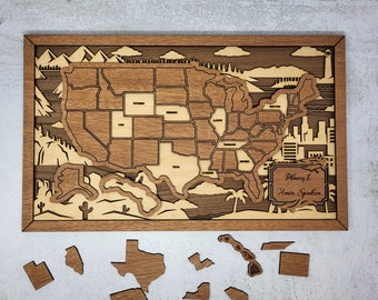 Personalized United States Travel Map