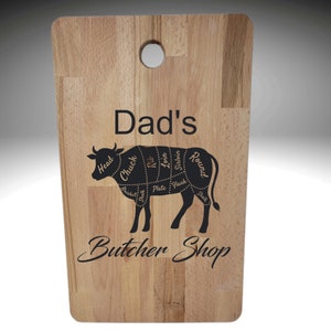 Personalized Butcher Shop laser engraved Bamboo Cutting Board 11x18