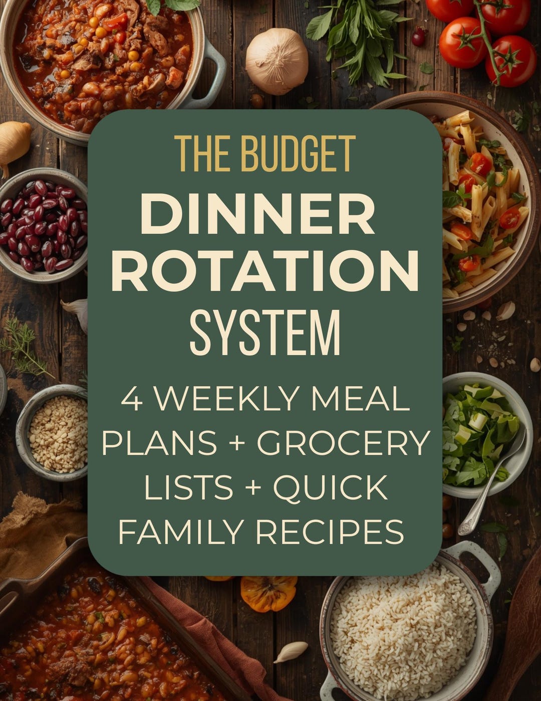 Budget Dinner Rotation System | Meal Prep | 4 Weekly Meal Plans ...