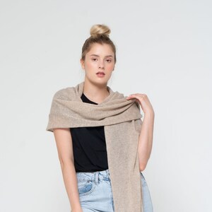 Wrap Knit Cashmere Scarf Shawl Italian 100% Cashmere Scarf Lightweight Knitted Real Cashmere Scarf for Women Cashmere Knit Scarf Blanket