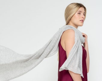 Pure Italian Cashmere Wrap Scarf Shawl 100% Cashmere Scarf Lightweight Knitted Real Cashmere Scarf for Women Cashmere Knit Scarf Blanket