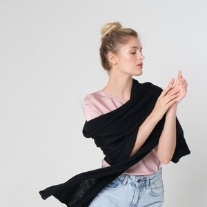 Cashmere Scarf Lightweight Knitted Pure 100% Cashmere Scarf for Women Real Italian Cashmere Wrap Scarf Shawl Cashmere Knit Scarf Blanket