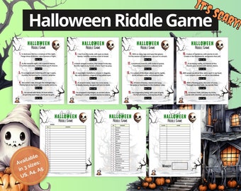 Juego de fiesta de Halloween, juego de adivinanzas para actividades de Halloween y juegos de Halloween