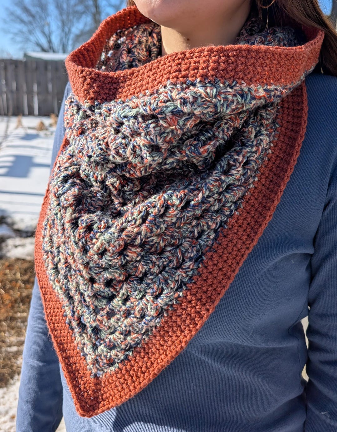 Triangle Cowl Crochet PATTERN Hook&punch - Etsy