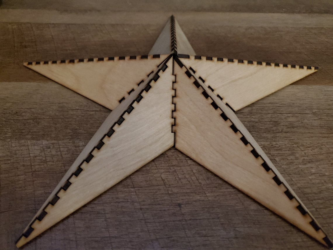 3d Nautical Star Lone Star Box Joint Laser Cut File 1/8 & 1/4 Etsy
