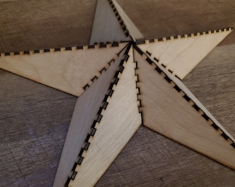 3D Nautical Star Box Joint Laser Cut File (Digital Download)