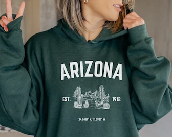 Arizona Hoodie/ Vintage Arizona Hoodie/ State Hoodie/ Arizona Sweatshirt/ Arizona Gifts