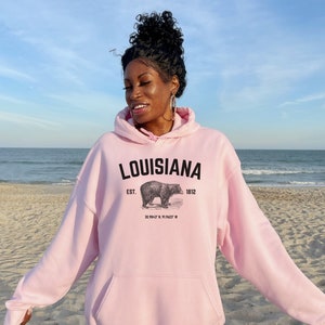 Louisiana Hoodie/ Vintage Louisiana Hoodie/ State Hoodie/ Louisiana Sweatshirt/ Louisiana Gifts