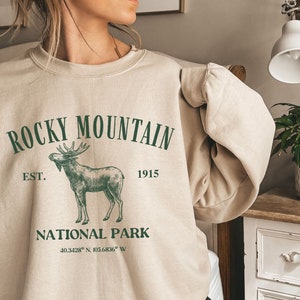 Rocky Mountain National Park Sweatshirt/ Vintage Rocky Mountain Sweater/ Rocky Mountain Hoodie / Rocky Mountain Gifts/ Colorado Sweatshirt