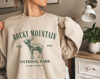 Rocky Mountain National Park Sweatshirt/ Vintage Rocky Mountain Sweater/ Rocky Mountain Hoodie / Rocky Mountain Gifts/ Colorado Sweatshirt