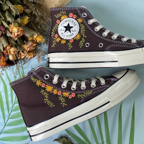 Converse Cosmic Hand Embroidery Shoes/converse Moon Hand Etsy