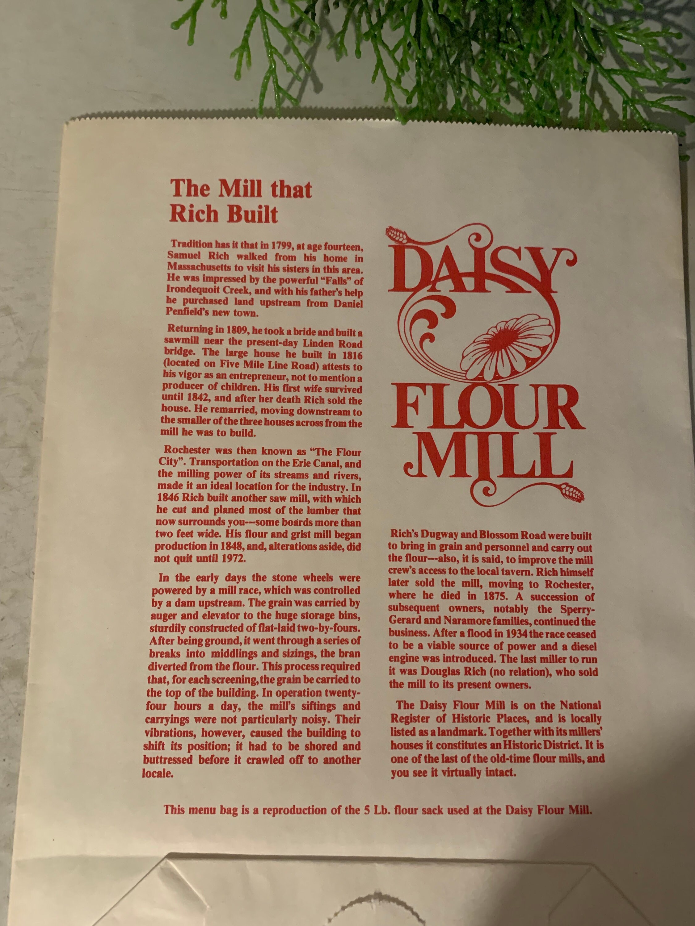 Daisy Flour Mill Bag 5lb. Vintage Reproduction Vintage Etsy