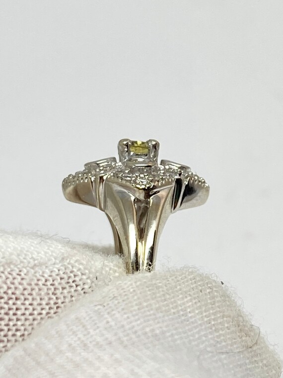 14k Canary Diamond Ring, White Gold Yellow, Cogna… - image 8