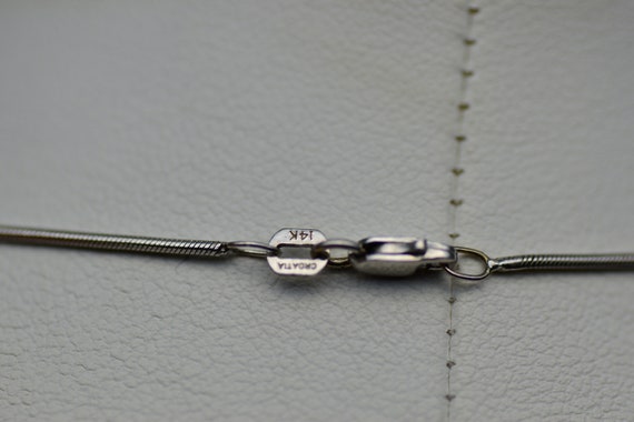 BOHO 18k Gold Wire and Diamond Pendant on 18" Whi… - image 6