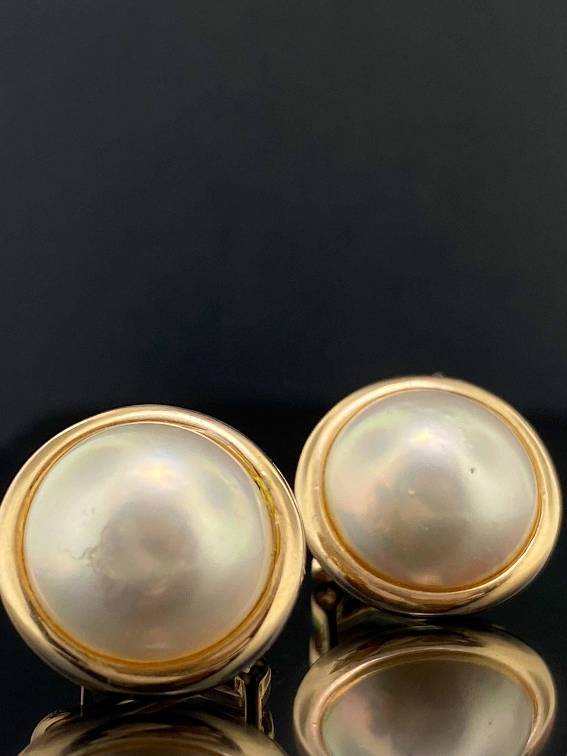 Mabe pearl deals earrings 14k