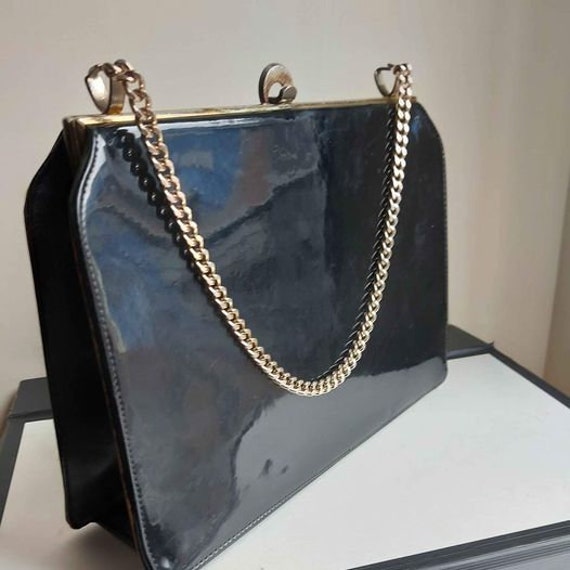 Vintage Classic Handbag by Riviera Bag Black Leather Very Good 