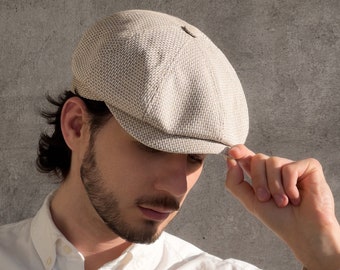 Gorra Newsboy de lino de verano