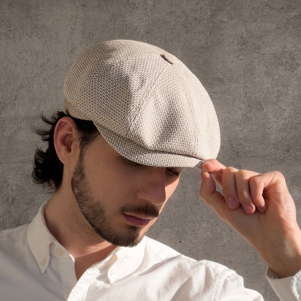 Summer Linen Newsboy Cap