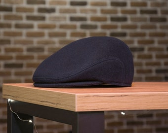 Boné de tweed vintage Driver "Atlantic Navy"