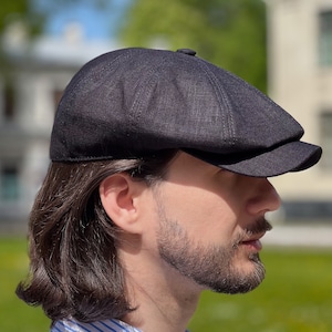 Ramie Newsboy Cap Black