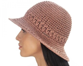 Sombrero de sol de verano para mujer - "Sunset Pink"
