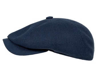 Gorra Newsboy de Lino Verano Azul Marino