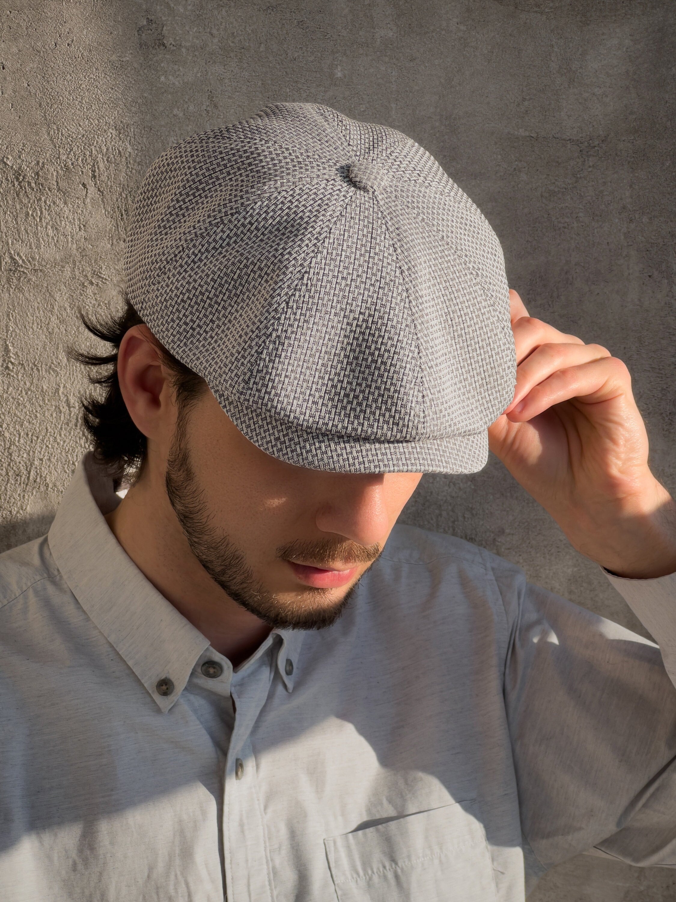 Summer Linen Newsboy Flat Cap london Gray Etsy