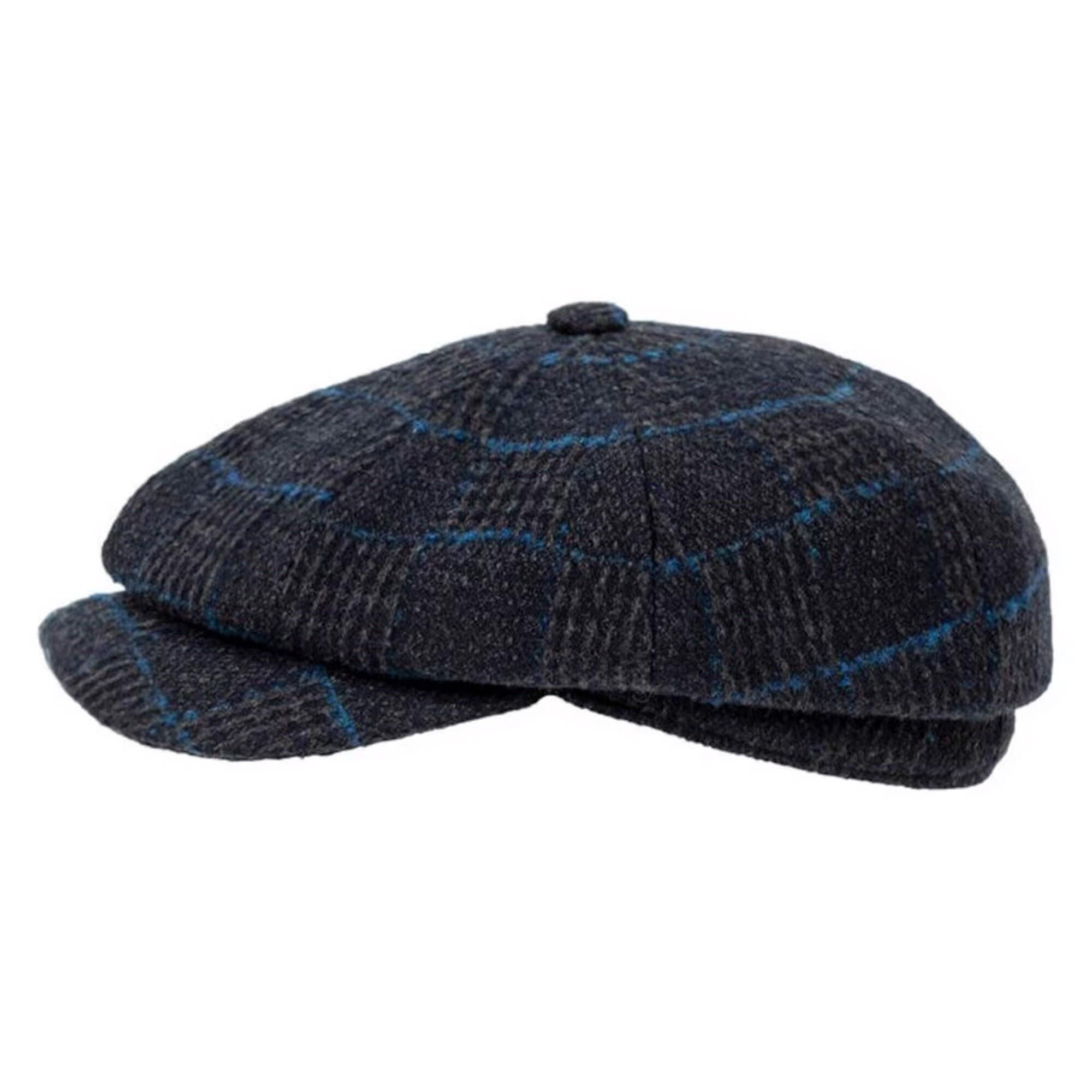 SASSY TRIX WOOD BLUE VINTAGE  NEWSBOY HAT COBALT BLUE‎ s-l1200.jpg main image 3