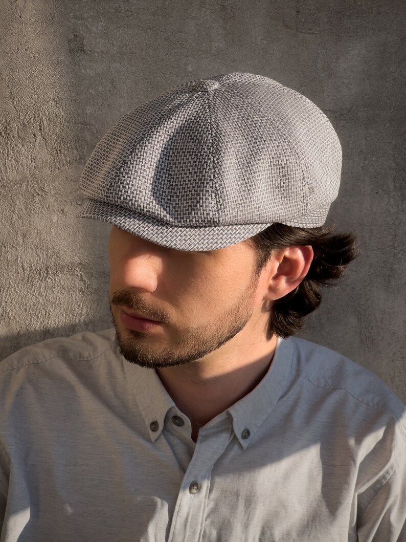 Summer Linen Newsboy Flat Cap london Gray Etsy