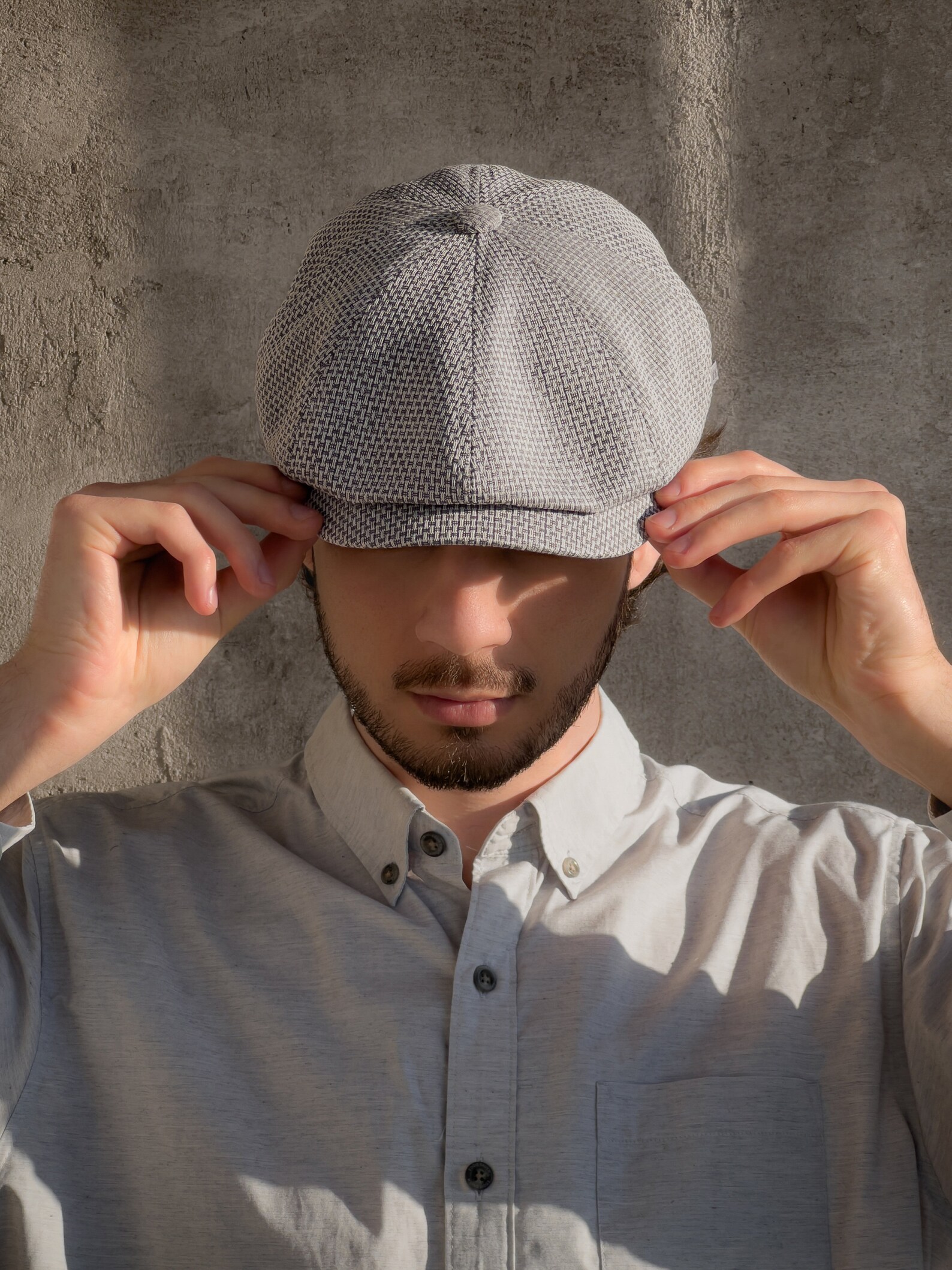 Summer Linen Newsboy Flat Cap london Gray Etsy