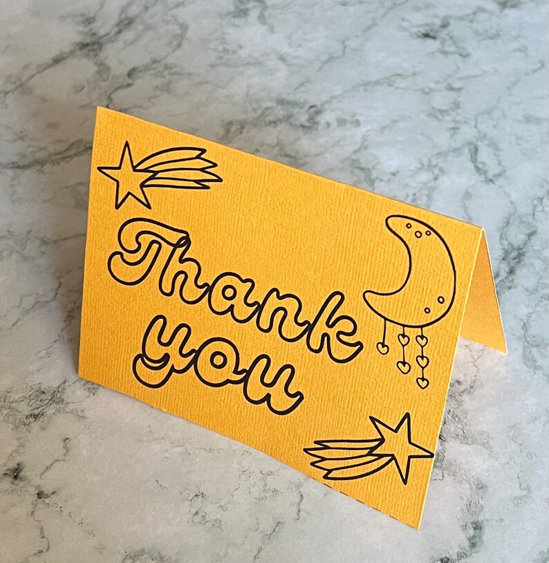 Printable Coloring Thank You Cards for Kids Digital Download - Etsy
