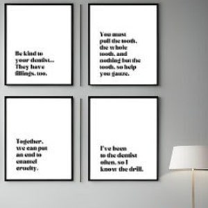 Funny Dentist Office Decor set of 9, medical puns, dental quotes, printable decor or gift for dentist, dental student, dental/oral hygienist