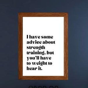 Juego de pósteres con divertidos juegos de palabras para el gimnasio, decoración para entrenar (descarga digital)