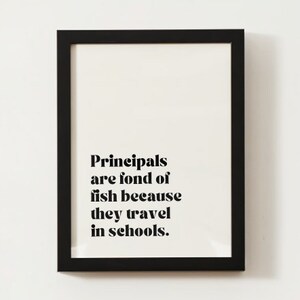 Funny Principal Jokes/Puns set of 9, school puns, funny principal/school/teacher quotes, printable decor or gift