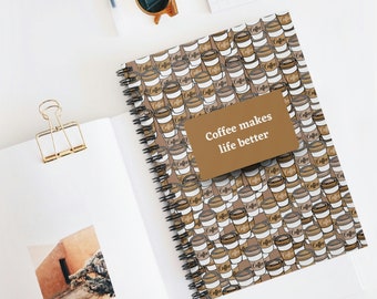 Spiral Coffeelover notebook - lined - 59 sheets