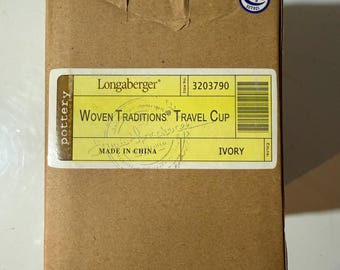 Longaberger Woven Traditions Travel Cup, Ivory