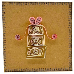 Carte pour gâteau de mariage - Cake Design blanc et rose - Cartes piquées - Recyclé - Respectueux de l'environnement - Fait main - Vierge à l'intérieur