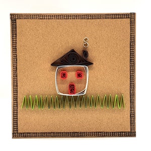 New House Card - Biglietti Quilled - Riciclati - Ecologici - Fatti a mano - Interno vuoto
