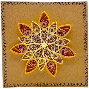 Carte de mandala piquante - motif jaune, bleu, rose, vert, rouge, violet - carte piquante - recyclé - respectueux de l'environnement - fait main - blanc à l'intérieur
