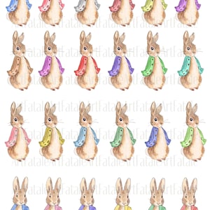24 Sofortiger Download Peter Rabbit Beatrix Potter separates digitales Bild Decoupage, Kinderzimmer Dekor, Baby-Dusche, Junk Journal, Karten, Pingel PNG