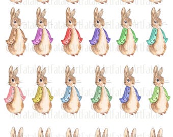 24 Instant Download Peter Rabbit Beatrix Potter Separate Digital Image Decoupage, Nursery Decor, Baby Shower, Junk Journal, Cards, Fussy PNG