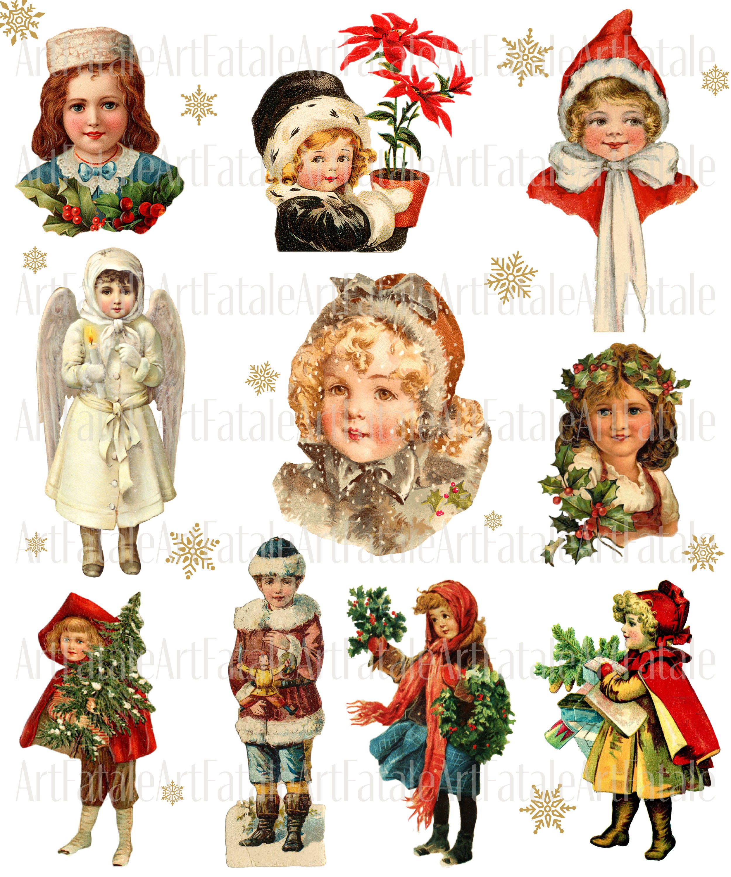Victorian Children Vintage Christmas Kids for Junk Journal - Etsy