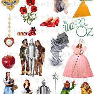 El mago de Oz PNG Descarga instantánea por separado Imagen digital Decoupage, decoración de guardería, diario basura, tarjetas, descarga digital de corte minucioso PNG
