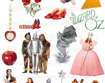 Wizard of Oz PNG Separate Instant Download Digital Image Decoupage, Nursery Decor, Junk Journal, Cards, Fussy Cut Digital Download PNG