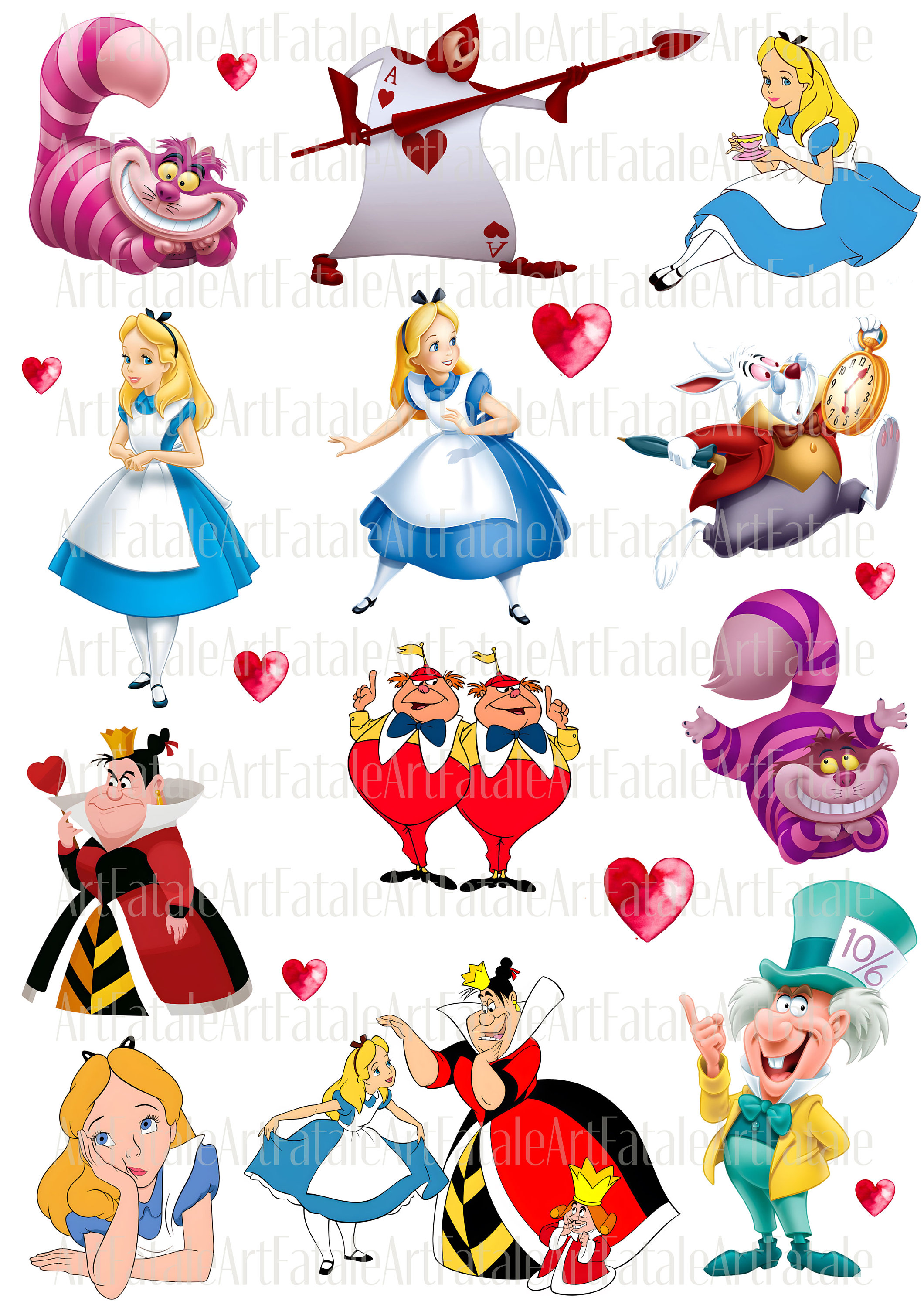 Alice in Wonderland Instant Download Separate Digital Image Etsy