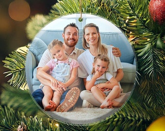 Benutzerdefinierte Foto Weihnachtsschmuck, Weihnachtsbaumschmuck, personalisierte Bildverzierung, Acrylverzierung, Weihnachtsfotodekor