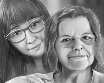 Personalized Gifts for Mom From Daughter |Custom Family Portrait | Mommy Birthday Gifts | Mom Christmas Gifts | Personalized Wall Art