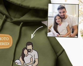 Custom Hoodie Using Family Picture Custom Embroidered Sweater Family Portrait Personalized Crewneck Sweatshirt with Embroidered Photo
