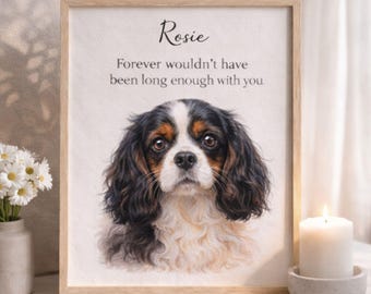 Custom Pet Loss Memorial Portrait – Personalized Sympathy Gift for Dog or Cat Owner